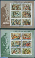 Burundi 1975 Christmas 2 S/s, Mint NH, Religion - Christmas - Art - Michelangelo - Paintings - Christmas
