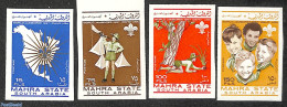 Aden 1967 Mahra, Scouting 4v Imperforated, Mint NH, Sport - Various - Scouting - Maps - Geography