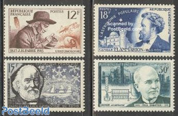 France 1956 Famous Scientists 4v, Mint NH, Nature - Science - Insects - Astronomy - Chemistry & Chemists - Physicians .. - Unused Stamps