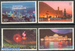 Hong Kong 1983 Hong Kong By Night 4v, Mint NH, Art - Fireworks - Unused Stamps