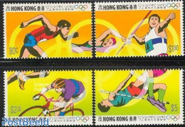 Hong Kong 1992 Olympic Games Barcelona 4v, Mint NH, Sport - Athletics - Cycling - Olympic Games - Swimming - Unused Stamps