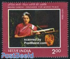 India 1985 I. Gandhi 1v, Mint NH, History - Politicians - United Nations - Women - Unused Stamps
