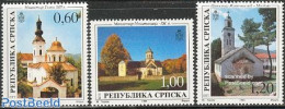 Bosnia Herzegovina - Serbian Adm. 1994 Cloisters 3v, Mint NH, Religion - Cloisters & Abbeys - Abbeys & Monasteries
