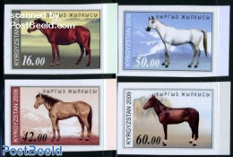 Kyrgyzstan 2009 Horses 4v Imperforated, Mint NH, Nature - Horses - Other & Unclassified