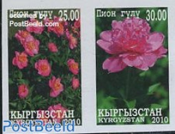 Kyrgyzstan 2010 Flowers 2v Imperforated, Mint NH, Nature - Flowers & Plants - Other & Unclassified