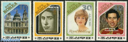 Korea, North 1981 Charles & Diana Wedding 4v, Mint NH, History - Charles & Diana - Kings & Queens (Royalty) - Familles Royales