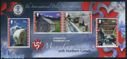 Isle Of Man 2007 Int. Polar Year S/s, Joint Issue Canada, Mint NH, Nature - Science - Transport - Various - Bears - Do.. - Motorbikes