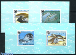 Mauritania 1986 WWF, Seals 4 S/s Imperforated, Mint NH, Nature - Sea Mammals - World Wildlife Fund (WWF) - Other & Unclassified