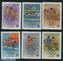 Libya Kingdom 1984 Olympic Games Los Angeles 6v, Mint NH, Sport - Athletics - Basketball - Football - Olympic Games - .. - Leichtathletik