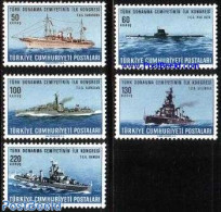 Türkiye 1965 Turkish Fleet 5v, Mint NH, Transport - Ships And Boats - Otros & Sin Clasificación