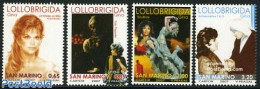 San Marino 2007 Gina Lollobrigida 4v, Mint NH, History - Performance Art - Nobel Prize Winners - Film - Movie Stars - Ungebraucht