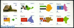 Spain 2011 Autonome Territories 8v In Booklet S-a, Mint NH, History - Various - Flags - Stamp Booklets - Maps - Nuovi