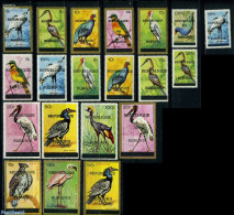 Burundi 1967 Birds Overprints 20v, Mint NH, Nature - Birds - Flamingo - Andere & Zonder Classificatie