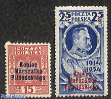 Poland 1935 Pilsudski Overprints 2v, Unused (hinged) - Ungebraucht