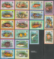 Tuvalu 1981 On Service, Fish 19v, Mint NH, Nature - Fish - Poissons