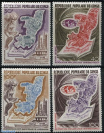 Congo Republic 1973 Revolution Anniversary 4v, Mint NH, Science - Transport - Various - Mining - Stamps On Stamps - Sh.. - Timbres Sur Timbres