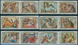 Burundi 1975 Christmas 6x2v [:], Mint NH, Religion - Christmas - Religion - Art - Michelangelo - Paintings - Navidad