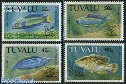 Tuvalu 1992 Kuala Lumpur Overprints 4v, Mint NH, Nature - Fish - Philately - Poissons