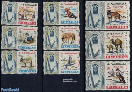 Fujeira 1965 On Service 9v, Mint NH, Nature - Animals (others & Mixed) - Birds - Camels - Horses - Fudschaira