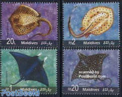 Maldives 2006 Rays 4v, Mint NH, Nature - Fish - Fishes