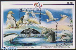 New Zealand 1996 Taipei, Wildlife S/s, Mint NH, Nature - Animals (others & Mixed) - Birds - Sea Mammals - Philately - Unused Stamps