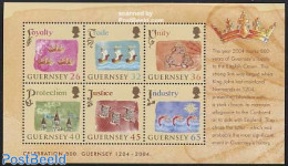 Guernsey 2004 Normandy To France S/s, Mint NH, History - Nature - Transport - History - Fish - Ships And Boats - Fische