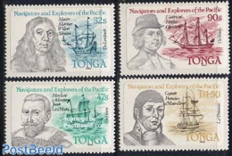 Tonga 1985 Navigators 4v, Mint NH, History - Transport - Explorers - Ships And Boats - Esploratori