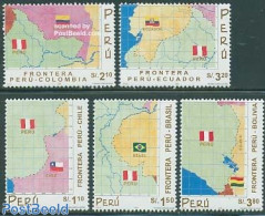 Peru 2000 Borders 5v, Mint NH, Various - Maps - Géographie