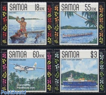 Samoa 1990 Transport 4v, Mint NH, Transport - Aircraft & Aviation - Ships And Boats - Vliegtuigen