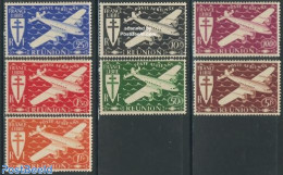 Reunion 1944 Airmail Definitives 7v, Mint NH, Transport - Aircraft & Aviation - Vliegtuigen