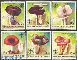 Guinea, Republic 1985 Mushrooms 6v, Mint NH, Nature - Sport - Mushrooms - Scouting - Paddestoelen