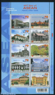 Singapore 2007 40 Years ASEAN Joint Stamp Issue 10v M/s, Mint NH, Various - Joint Issues - Art - Architecture - Emissioni Congiunte