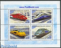 Chad 2000 Railways 4v M/s, High Speed, Mint NH, Transport - Railways - Andere & Zonder Classificatie