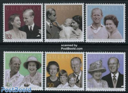 Guernsey 2007 Royal Diamond Wedding Anniversary 6v, Mint NH, History - Kings & Queens (Royalty) - Familias Reales