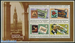 Burundi 1984 Hamburg UPU Congress S/s, Mint NH, Nature - Transport - Cat Family - Zebra - Post - Stamps On Stamps - U... - Poste