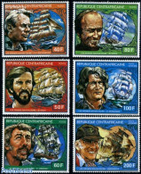 Central Africa 1981 Famous Sailors 6v, Mint NH, Sport - Transport - Sailing - Ships And Boats - Vela