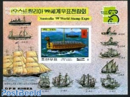 Korea, North 1999 Australia, Ships S/s, Imperforated, Mint NH, Transport - Philately - Ships And Boats - Bateaux