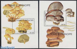 Sao Tome/Principe 1990 Mushrooms 2 S/s, Mint NH, Nature - Mushrooms - Paddestoelen