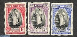 Tonga 1938 Queen Salote 3v, Unused (hinged), History - Kings & Queens (Royalty) - Familles Royales
