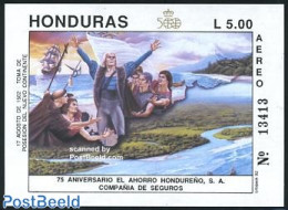Honduras 1992 El Ahorro Hondureno S/s, Mint NH, History - Transport - Various - Explorers - Ships And Boats - Banking .. - Erforscher