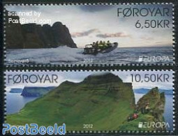 Faroe Islands 2012 Europe, Visit Foroyar 2v, Mint NH, History - Transport - Various - Europa (cept) - Ships And Boats .. - Schiffe