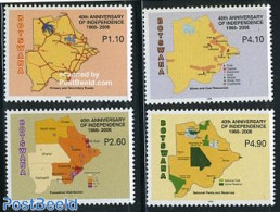 Botswana 2006 40 Years Independence, Maps 4v, Mint NH, Various - Maps - Aardrijkskunde