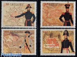 Portugal 1998 Pioneers 4v, Mint NH, Various - Maps - Uniforms - Art - Castles & Fortifications - Unused Stamps