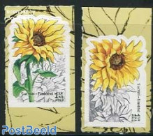 Finland 2012 Sunflowers 2v S-a, Mint NH, Nature - Flowers & Plants - Unused Stamps