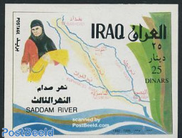 Iraq 1995 Canal Project S/s, Black Figures, Mint NH, Various - Maps - Geographie