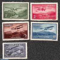 Romania 1931 Aeroplanes 5v, Mint NH, Transport - Aircraft & Aviation - Unused Stamps
