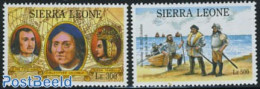 Sierra Leone 1993 Discovery Of America 2v, Mint NH, History - Transport - Explorers - Ships And Boats - Esploratori
