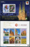 Japan 2013 Joint Issue Spain 10v M/s, Mint NH, Nature - Religion - Various - Flowers & Plants - Churches, Temples, Mos.. - Ungebraucht