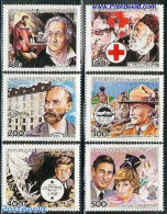 Central Africa 1984 Famous Persons 6v, Mint NH, Health - History - Sport - Red Cross - American Presidents - Nobel Pri.. - Red Cross