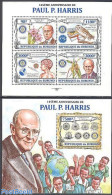 Burundi 2013 Paul Harris 2 S/s, Mint NH, Nature - Various - Birds - Flowers & Plants - Orchids - Owls - Rotary - Rotary, Lions Club